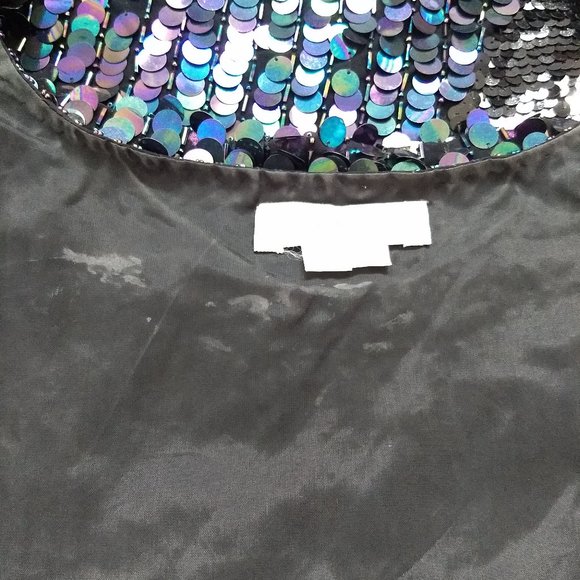 vintage 80s iridescent black silver sequin top NWOT - Picture 12 of 12